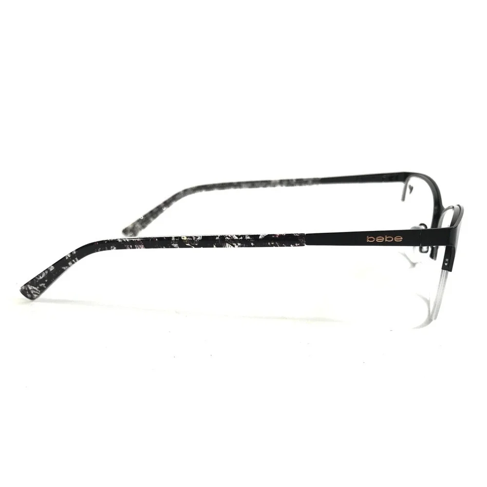 Bebe Eyeglasses Frames BB5236 001 JET Black Cat Eye Half Rim 52-16-140
